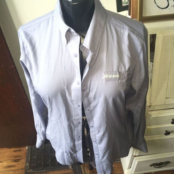 Free Country blue M long sleeve wicking quick dry vented mesh shirt - Picture 1 of 4